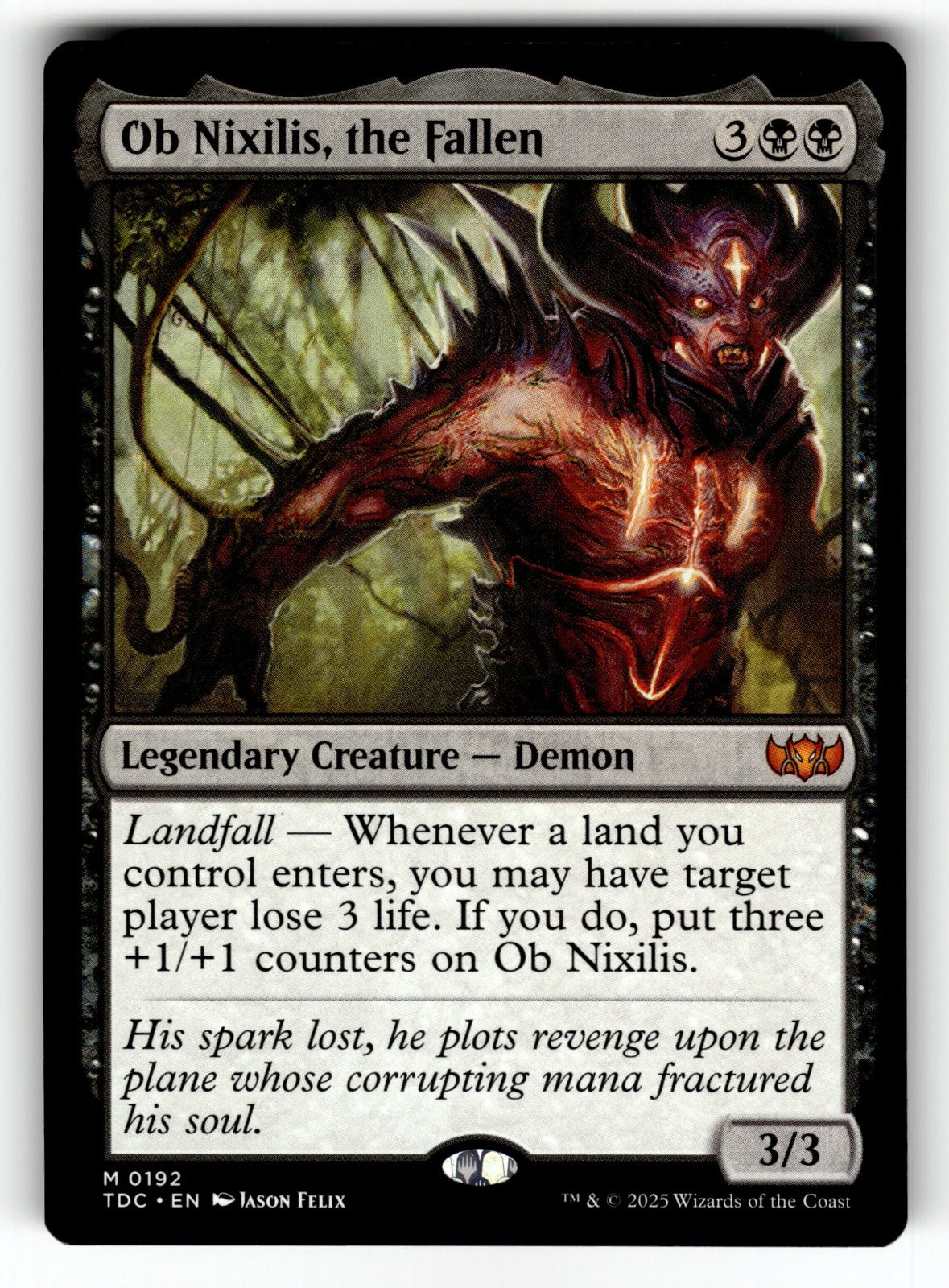 Ob Nixilis, the Fallen – 192 TDC: Commander: Tarkir: Dragonstorm M NM