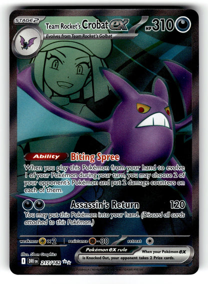 Team Rocket's Crobat ex - – 217/182 DRI: SV10: Destined Rivals Ultra Rare HoloMP