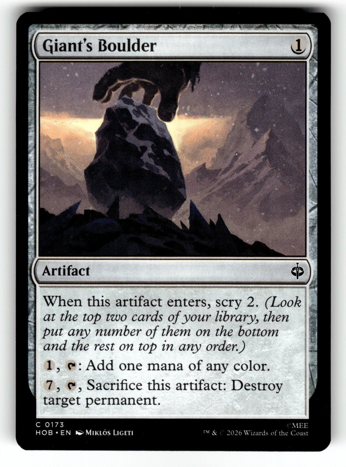 Giant's Boulder – 173 HOB: The Hobbit C NM