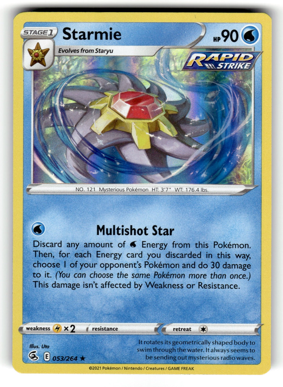 Starmie – 053/264 SWSH08: SWSH08: Fusion Strike Holo Rare NM