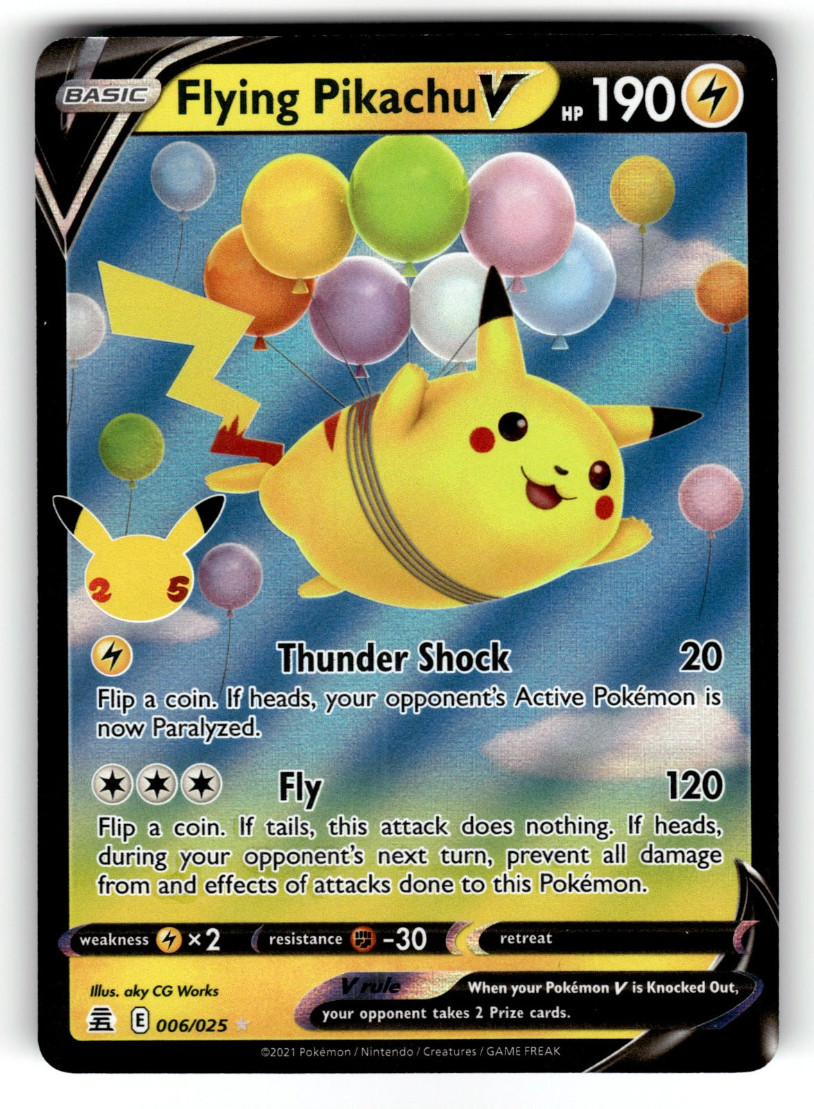 Flying Pikachu V – 006/025 CLB: Celebrations Ultra Rare Holo NM