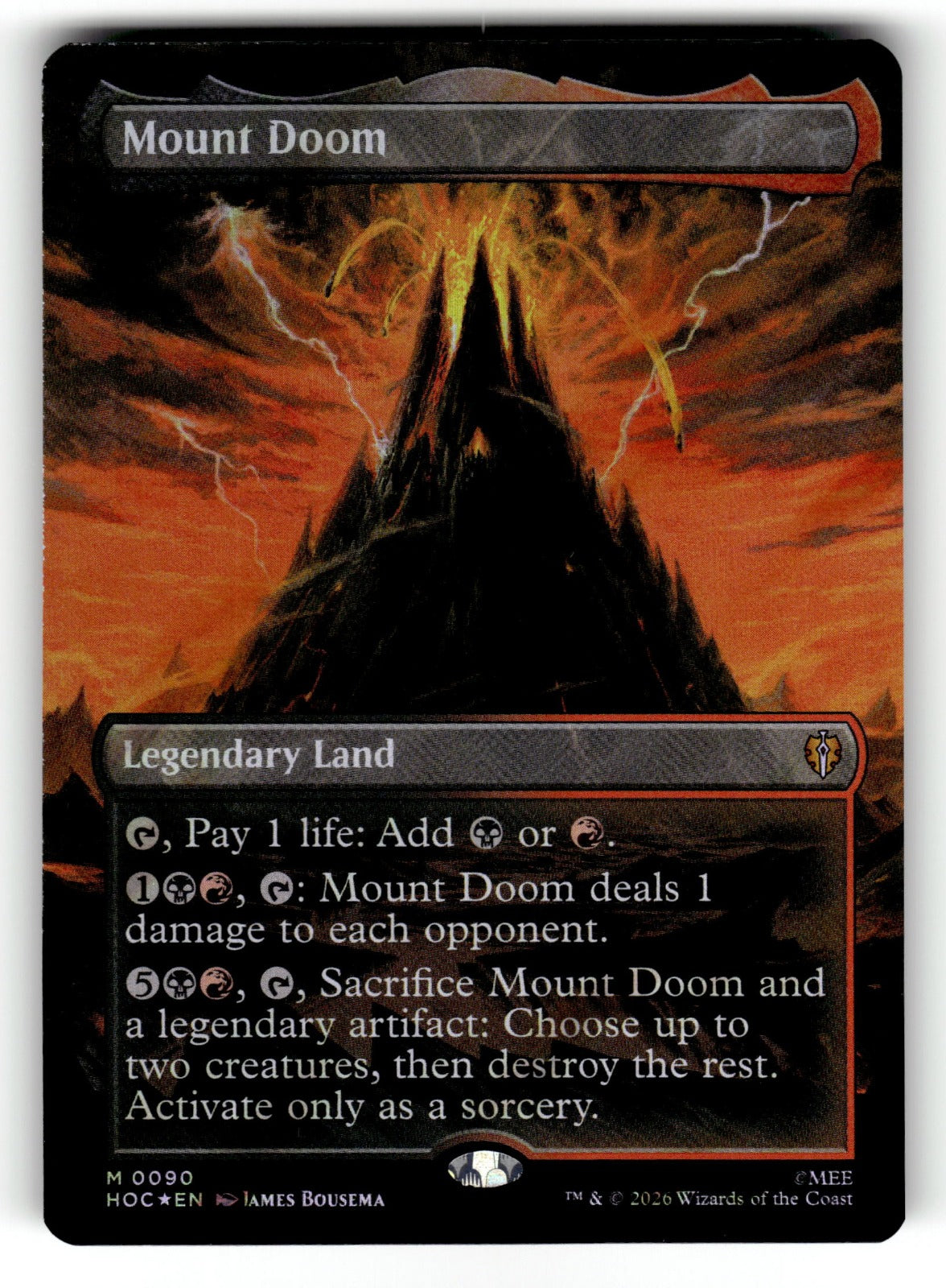 Mount Doom (Borderless) (Surge Foil) – 90 HOC: The Hobbit: Eternal-Legal M Foil NM