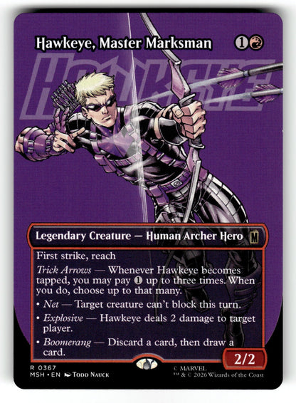 Hawkeye, Master Marksman (Borderless) – 367 MSH: Marvel Super Heroes R NM