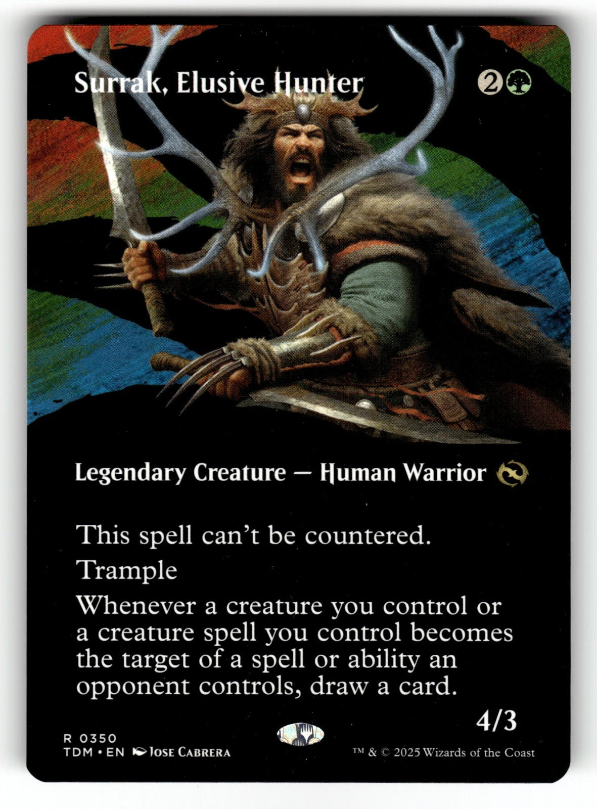 Surrak, Elusive Hunter (Borderless) – 350 TDM: Tarkir: Dragonstorm R NM