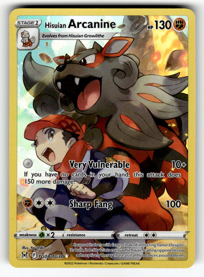Hisuian Arcanine – TG08/TG30 SWSH11: TG: SWSH11: Lost Origin Trainer Gallery Ultra Rare Holo LP