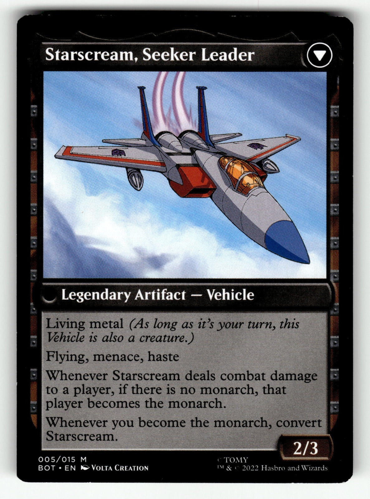 Starscream, Power Hungry – 5 BOT: Universes Beyond: Transformers M LP (Back)