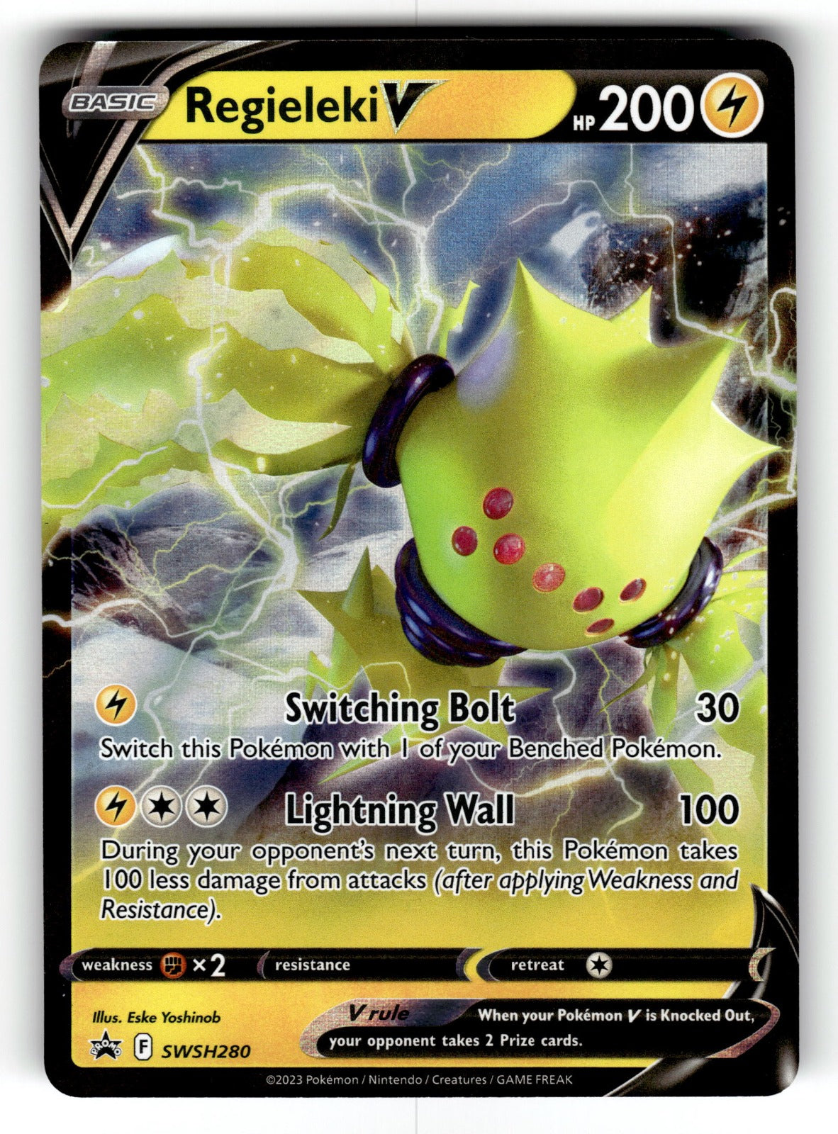 Regieleki V – SWSH280 SWSD: SWSH: Sword & Shield Promo Cards Promo Holo NM