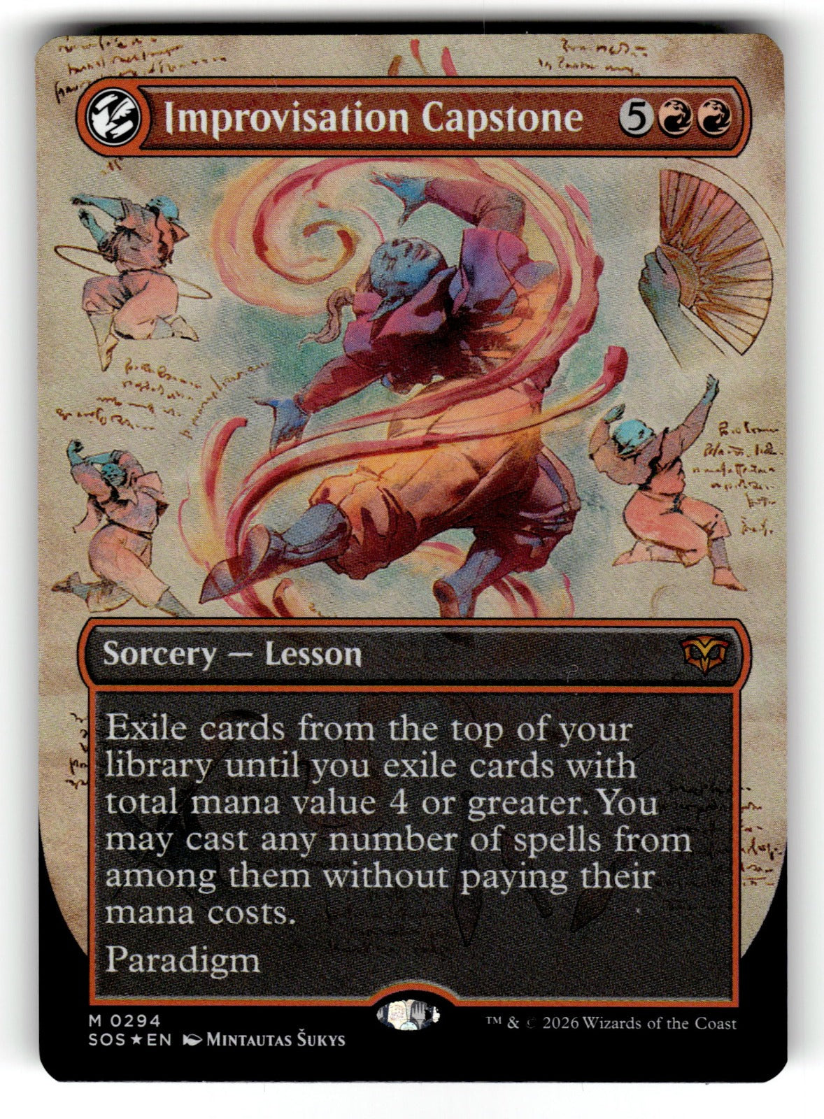 Improvisation Capstone (Borderless) – 294 SOS: Secrets of Strixhaven M Foil NM