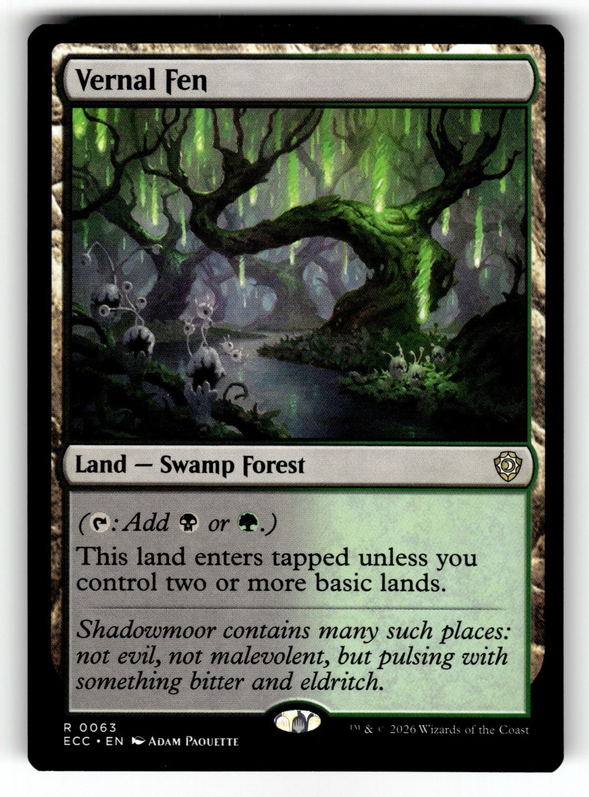 Vernal Fen – 63 ECC: Commander: Lorwyn Eclipsed R NM