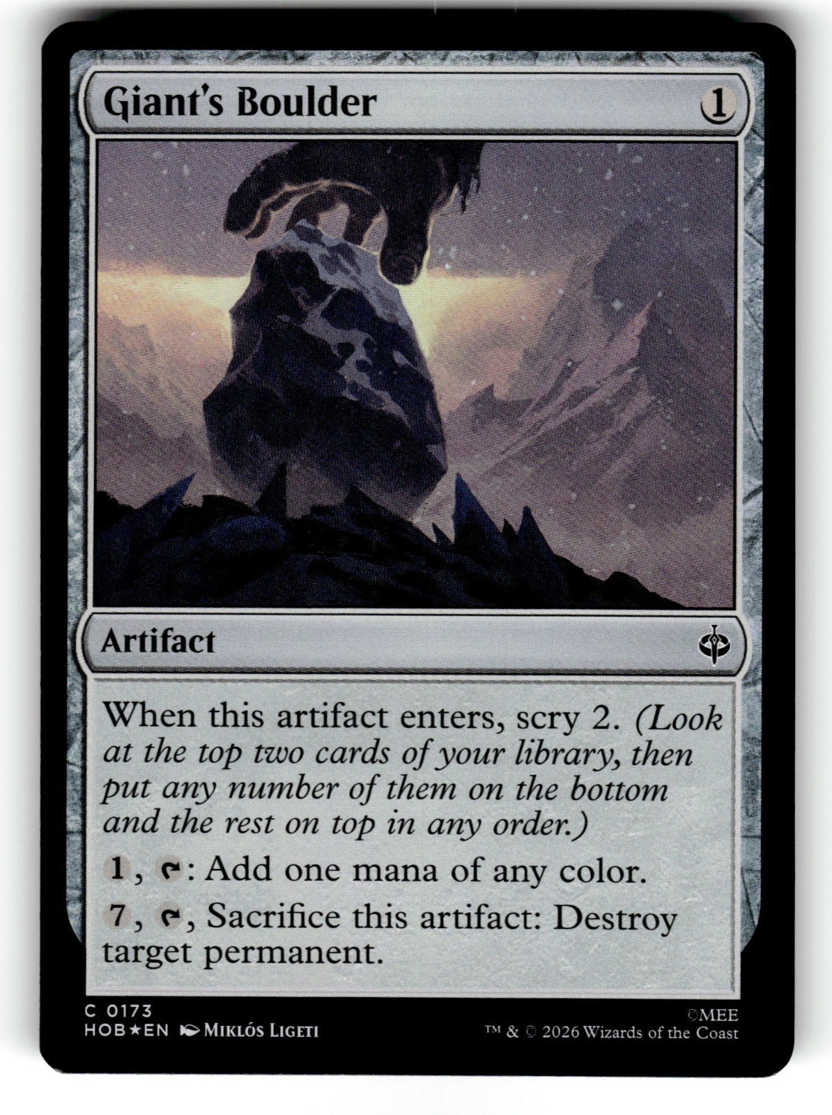 Giant's Boulder – 173 HOB: The Hobbit C Foil NM
