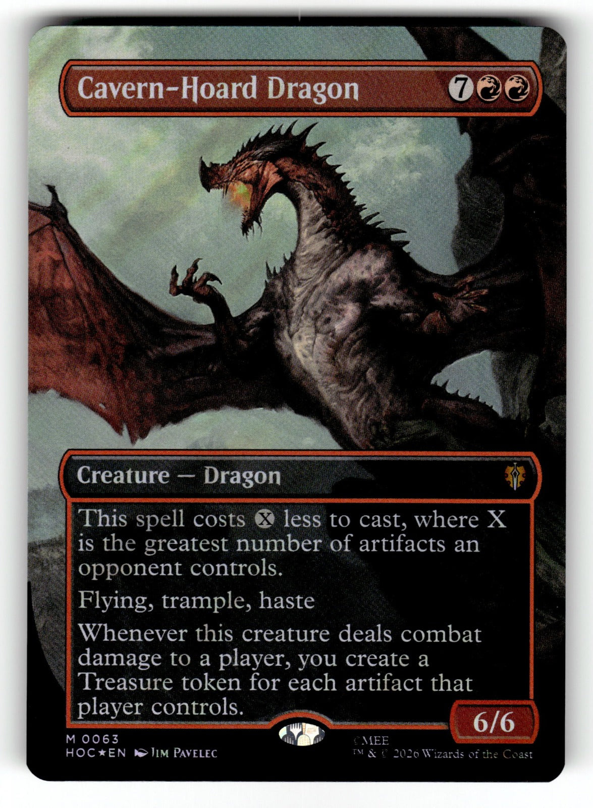 Cavern-Hoard Dragon (Borderless) (Surge Foil) – 63 HOC: The Hobbit: Eternal-Legal M Foil NM