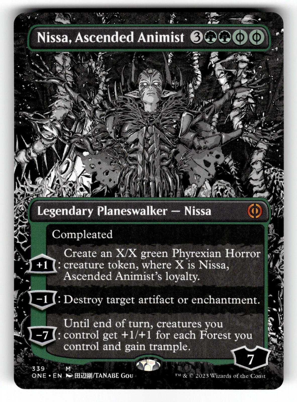 Nissa, Ascended Animist (Borderless) – 339 ONE: Phyrexia: All Will Be One M NM
