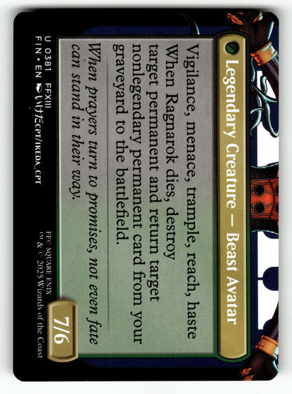 Fang, Fearless l'Cie (Borderless) – 381 FIN: FINAL FANTASY U NM (Back)