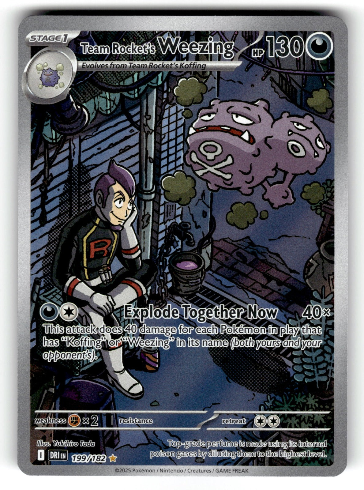 Team Rocket's Weezing – 199/182 DRI: SV10: Destined Rivals Illustration Rare HoloMP