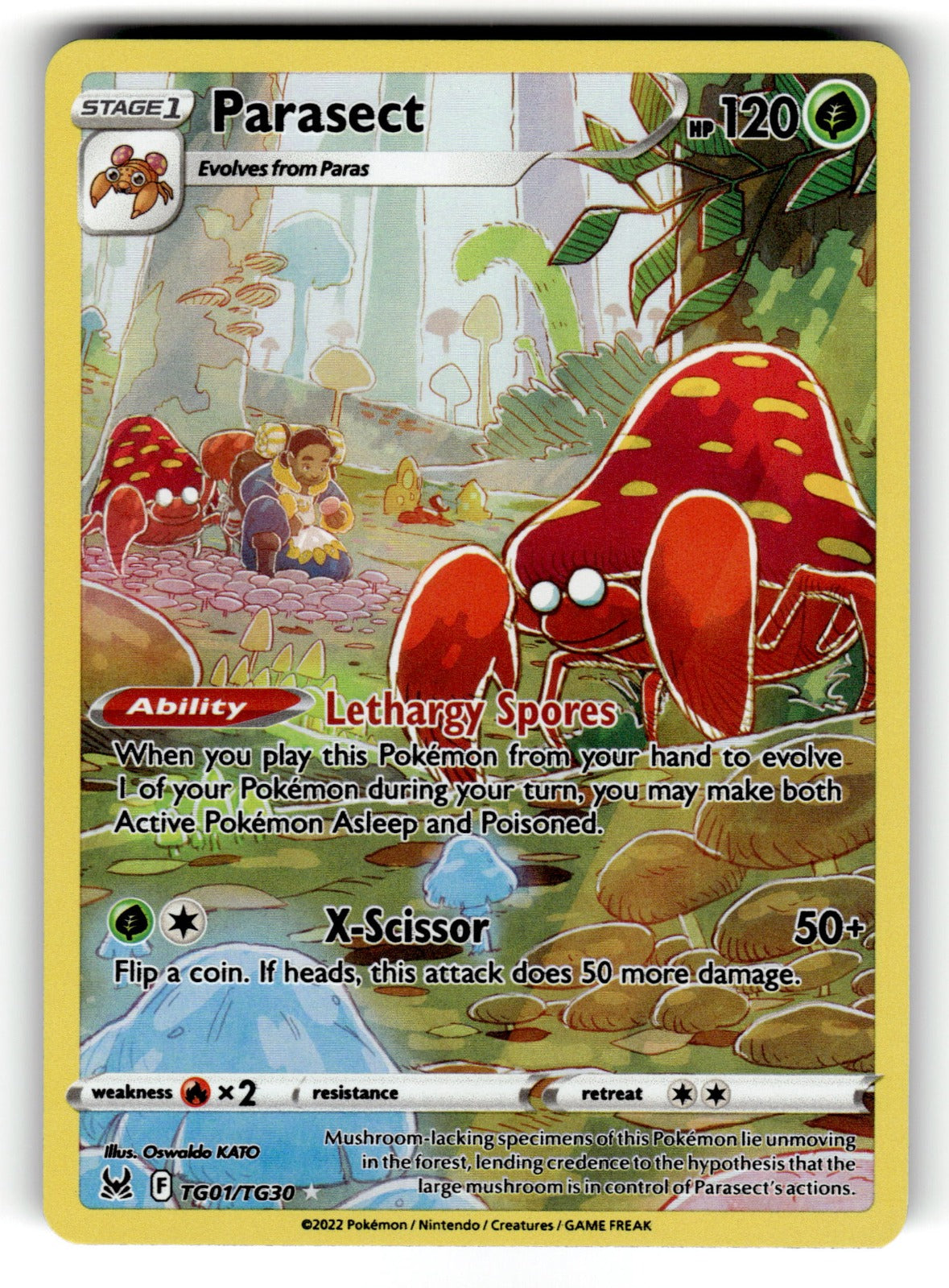 Parasect – TG01/TG30 SWSH11: TG: SWSH11: Lost Origin Trainer Gallery Ultra Rare Holo NM