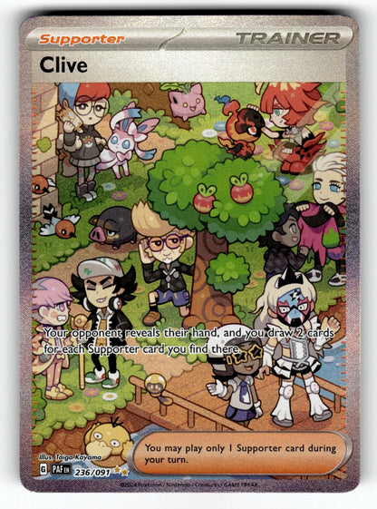 Clive – 236/091 PAF: SV: Paldean Fates Special Illustration Rare HoloNM