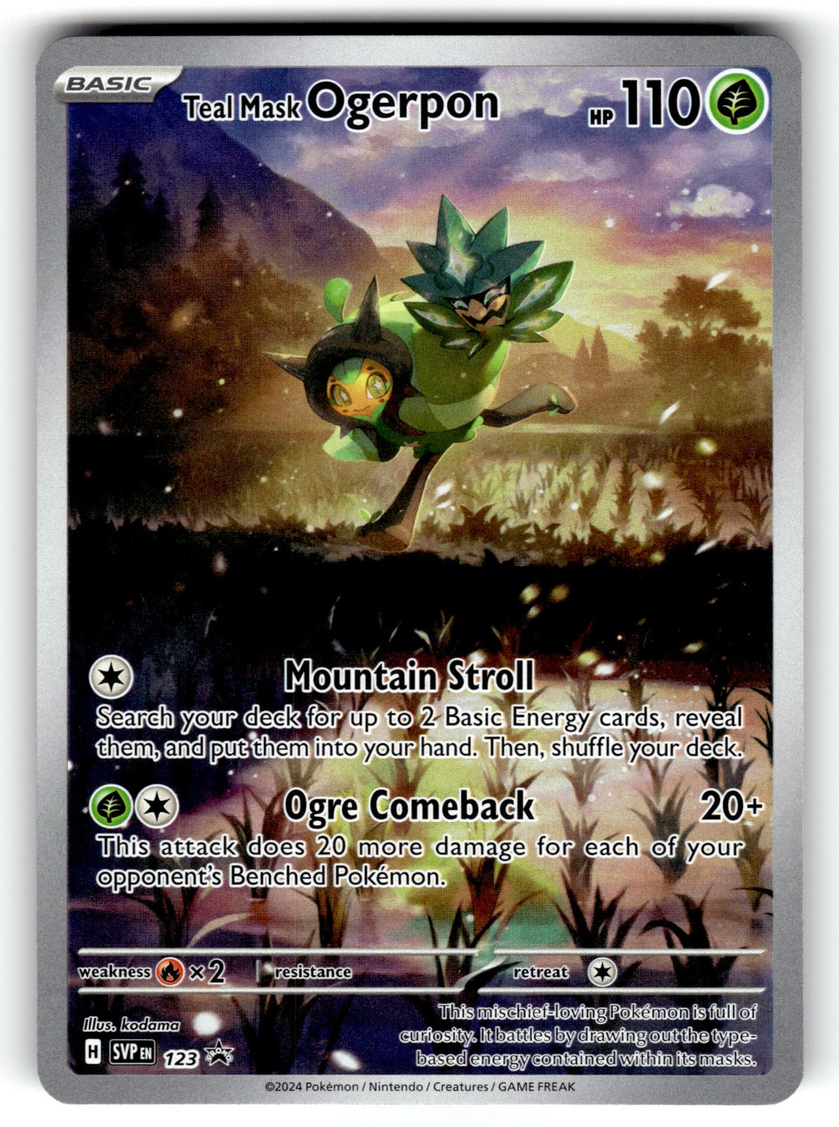 Teal Mask Ogerpon – 123 SVP: SV: Scarlet & Violet Promo Cards Promo HoloNM