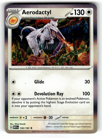 Aerodactyl – 142/165 MEW: SV: Scarlet & Violet 151 Rare Holo NM