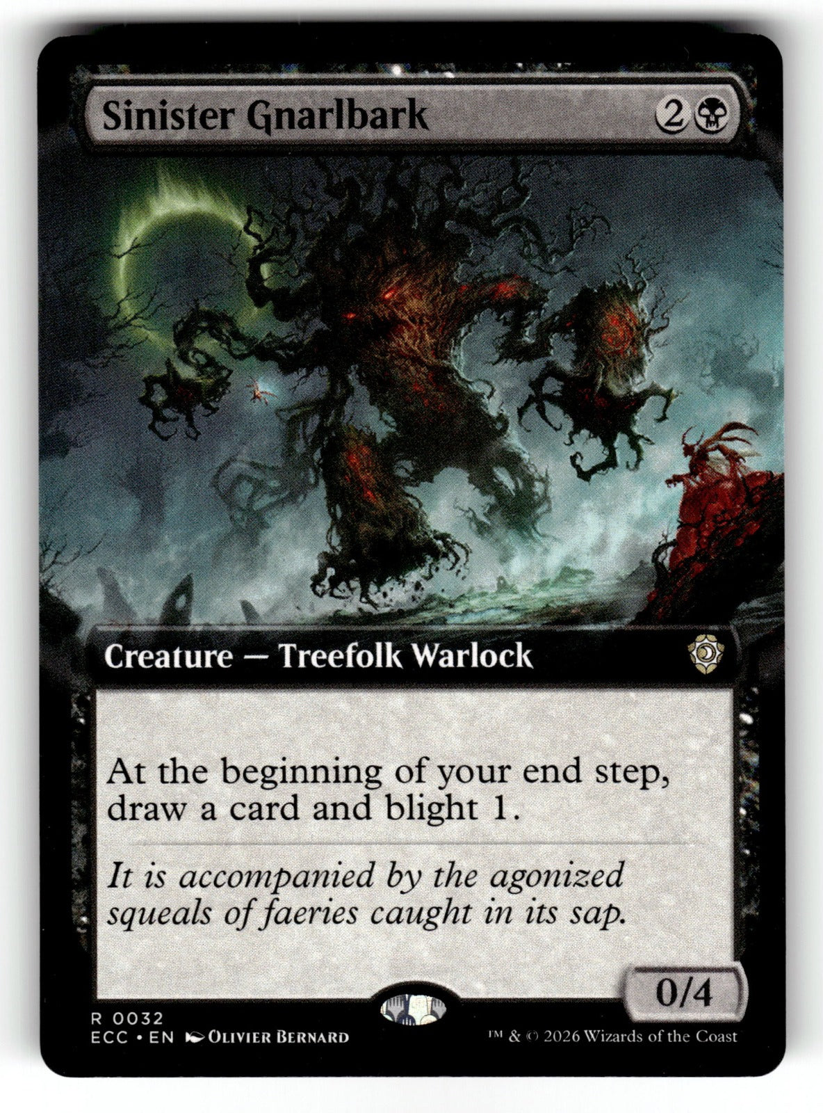 Sinister Gnarlbark (Extended Art) – 32 ECC: Commander: Lorwyn Eclipsed R NM