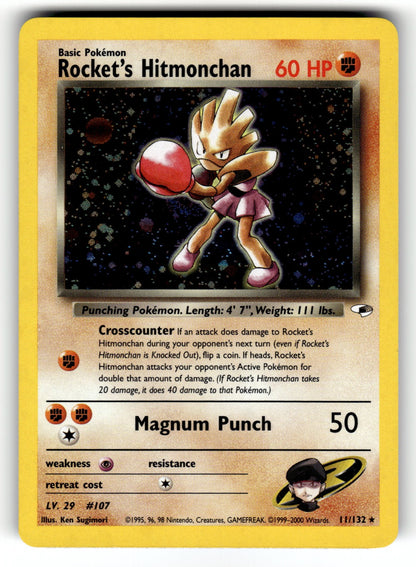 Rocket's Hitmonchan – 011/132 G1: Gym Heroes Holo Rare Unlimited HoloNM