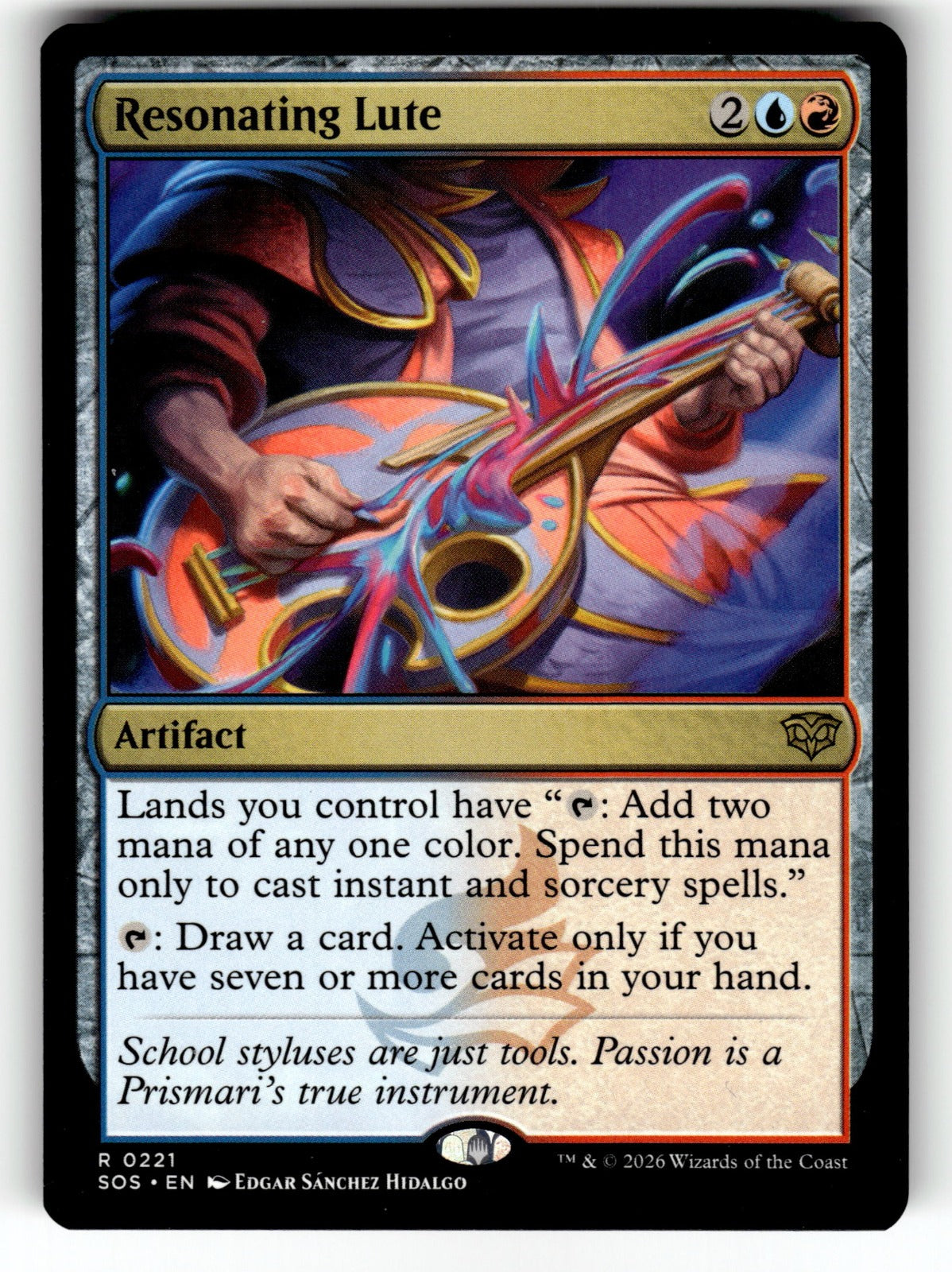 Resonating Lute – 221 SOS: Secrets of Strixhaven R NM