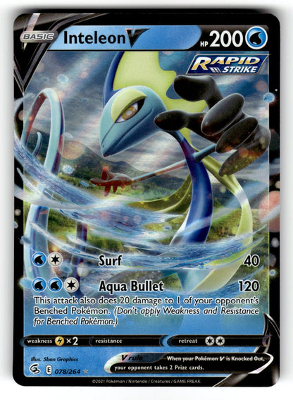 Inteleon V – 078/264 SWSH08: SWSH08: Fusion Strike Ultra Rare Holo NM