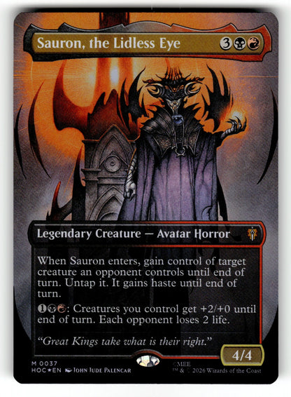 Sauron, the Lidless Eye (Borderless) – 37 HOC: The Hobbit: Eternal-Legal M Foil NM