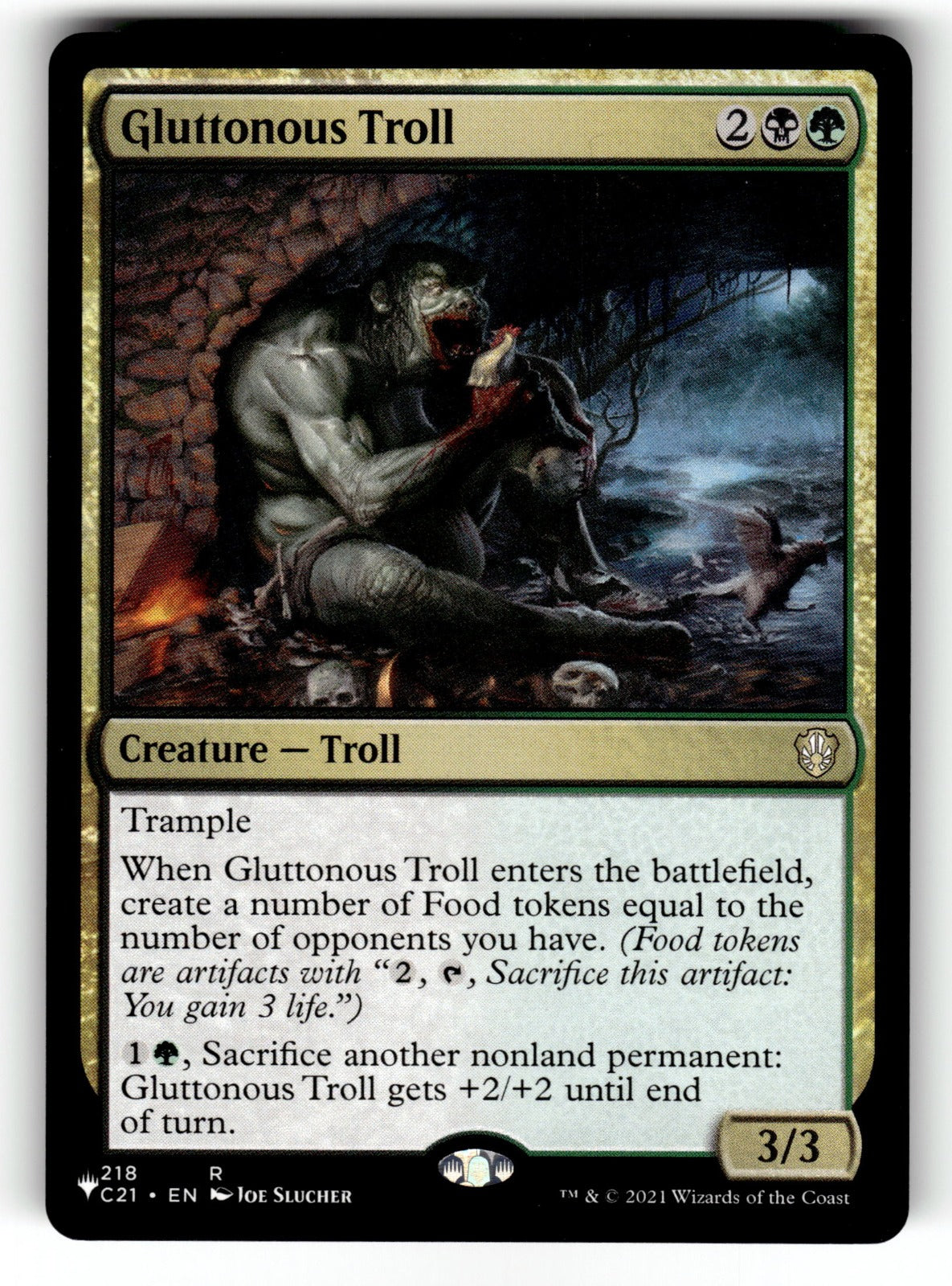 Gluttonous Troll – 218/081 LIST: The List Reprints R NM
