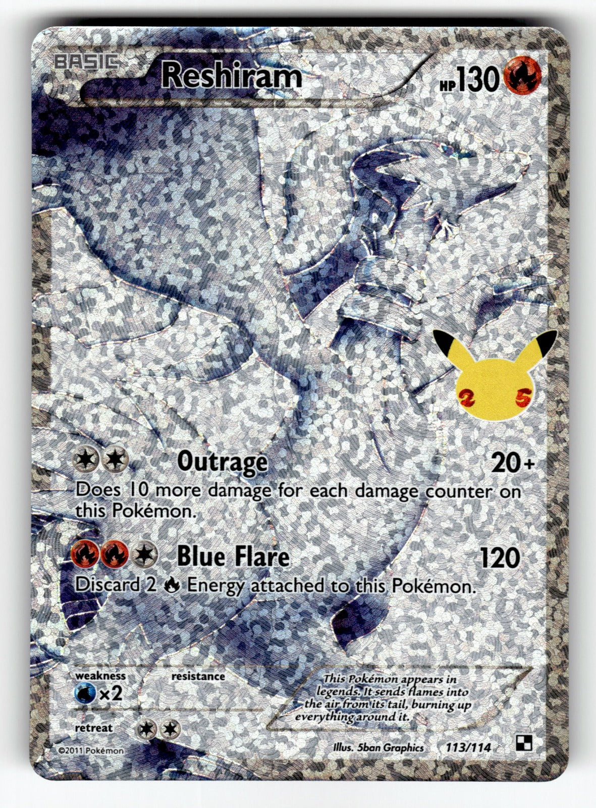Reshiram – 113/114 CCC: Celebrations: Classic Collection Classic Collection Holo NM