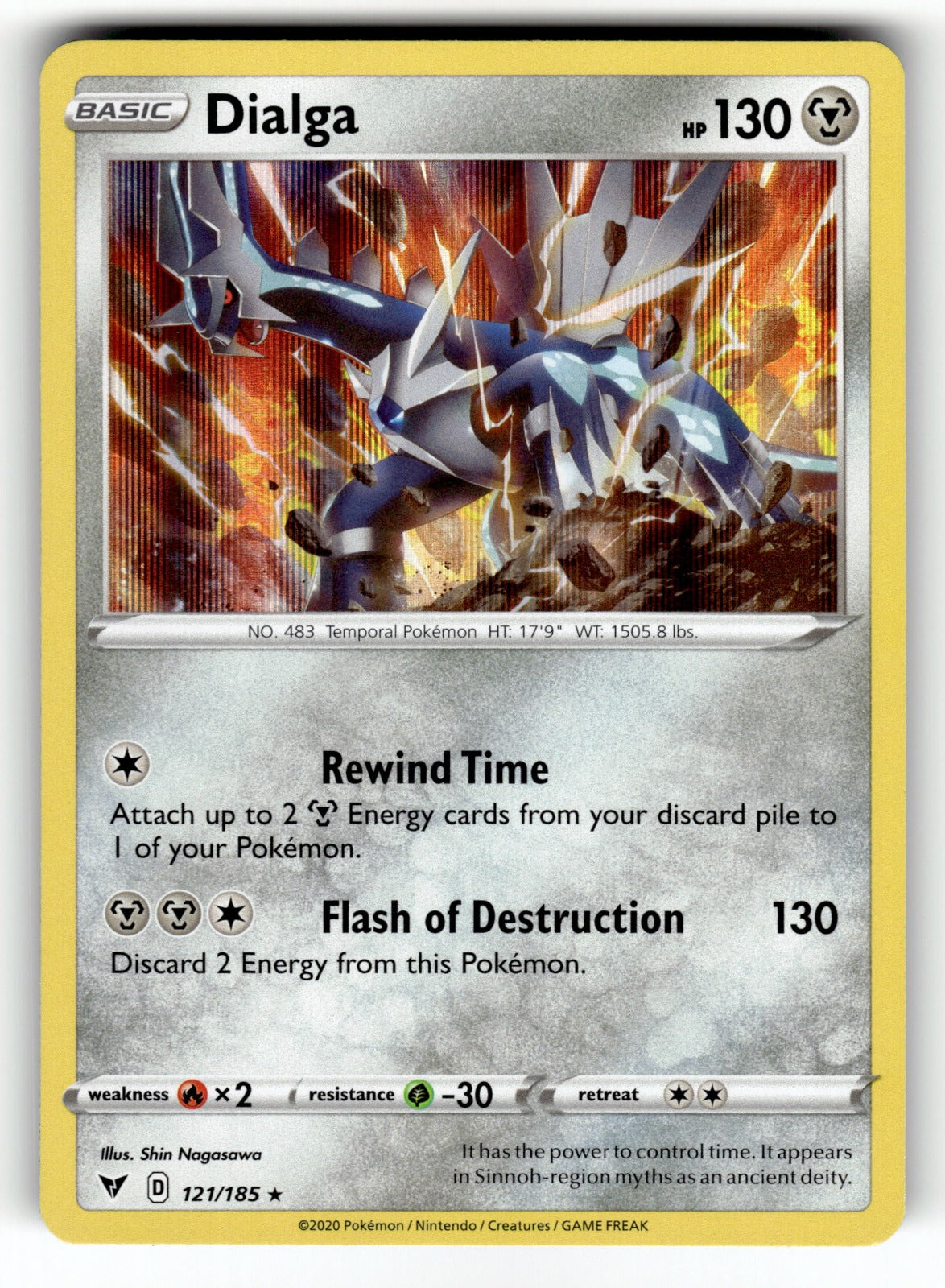 Dialga – 121/185 SWSH04: SWSH04: Vivid Voltage Holo Rare NM