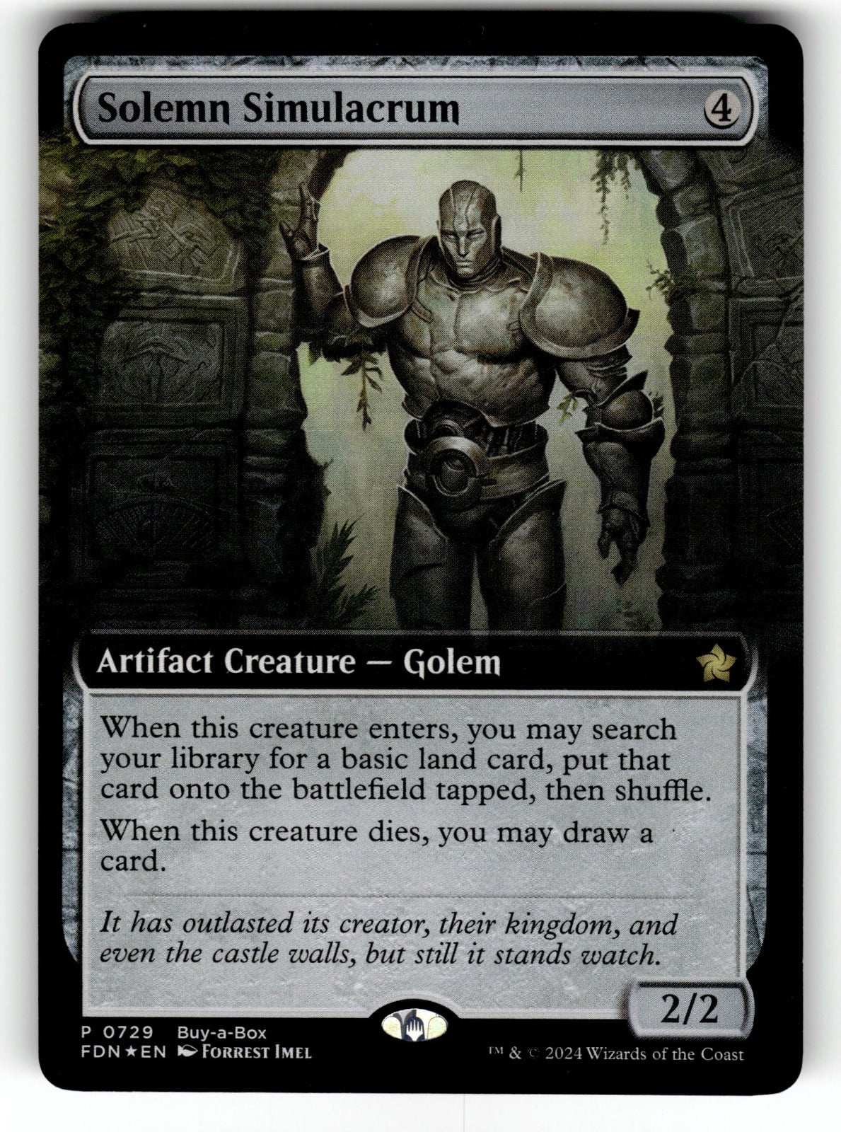 Solemn Simulacrum (Extended Art) – 729 BABP: Buy-A-Box Promos P Foil NM