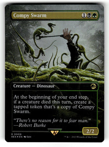 Compy Swarm (Borderless) – 9 REX: Universes Beyond: Jurassic World Collection R Foil NM