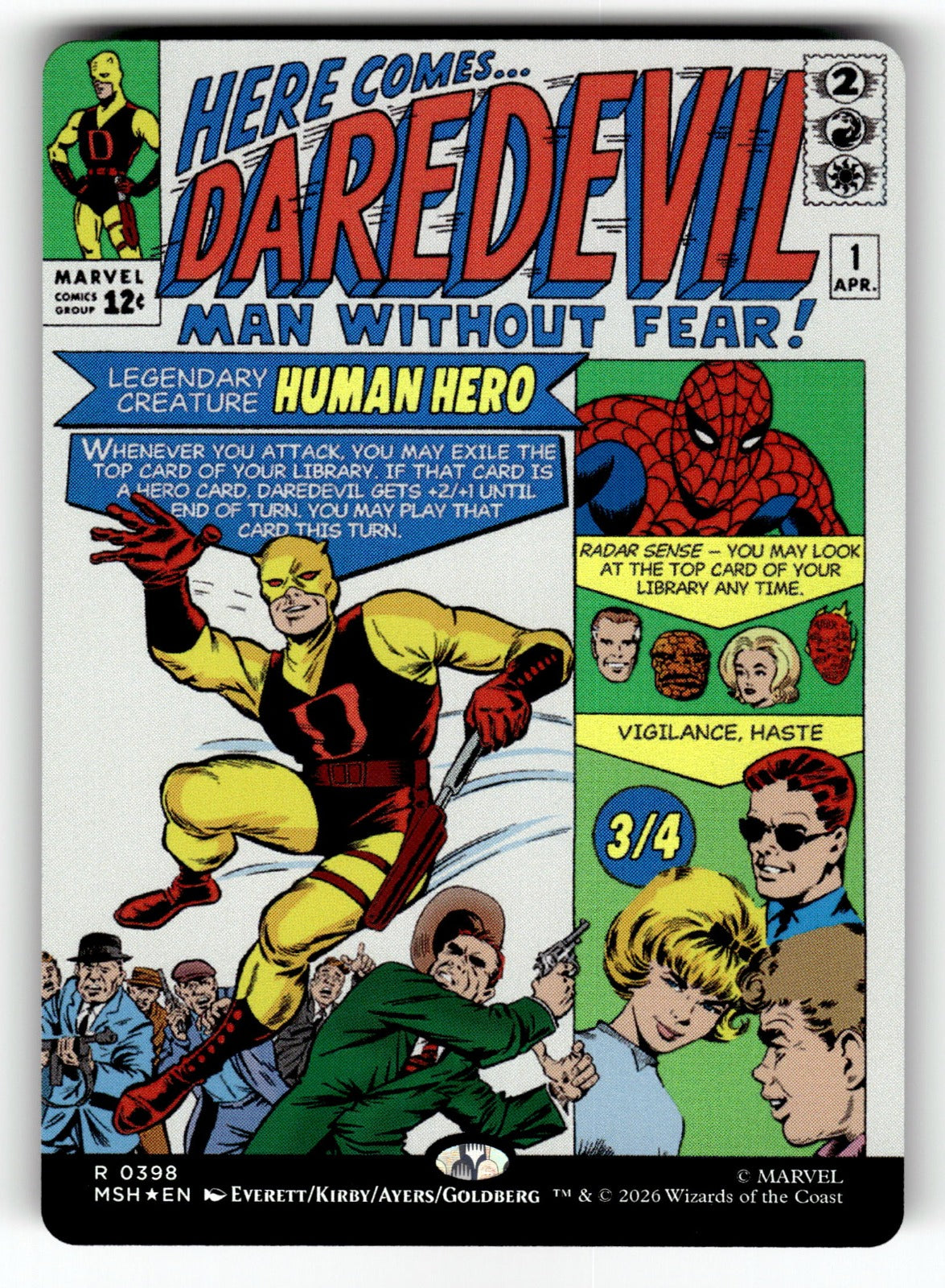 Daredevil, Man Without Fear (Borderless) (0398) – 398 MSH: Marvel Super Heroes R Foil NM