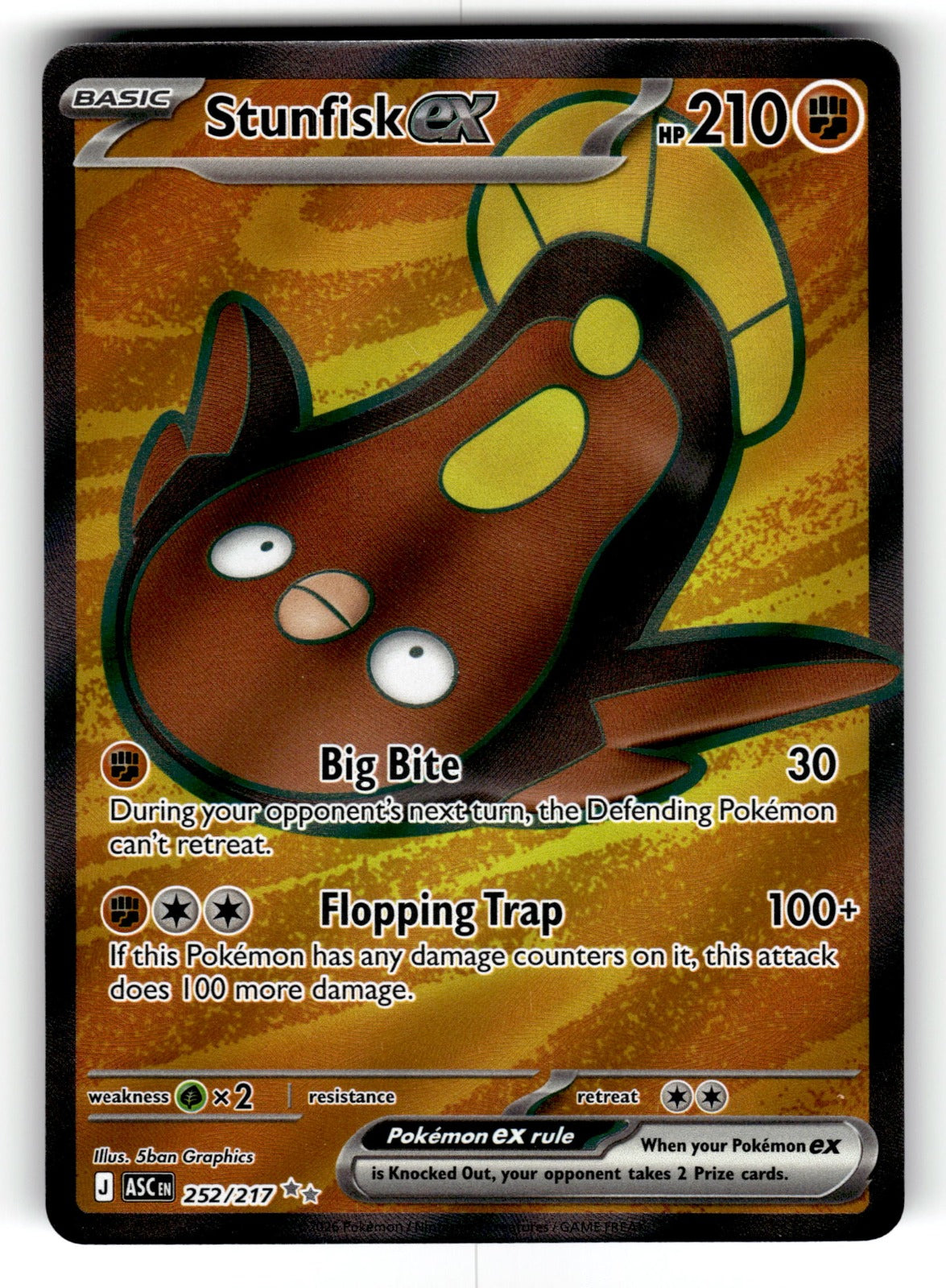 Stunfisk ex – 252/217 ASC: ME: Ascended Heroes Ultra Rare Holo NM