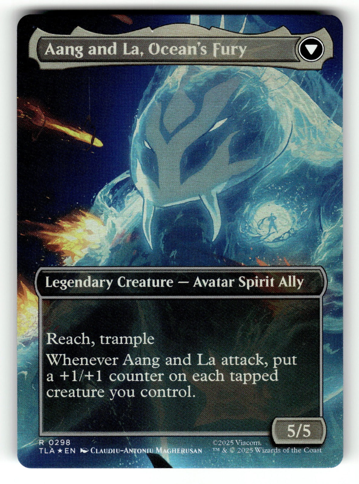 Aang, Swift Savior (0298) (Borderless) – 298 TLA: Avatar: The Last Airbender R Foil NM (Back)