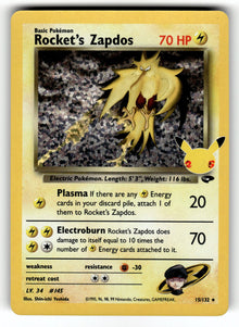 Rocket's Zapdos – 15/132 CCC: Celebrations: Classic Collection Classic Collection Holo NM