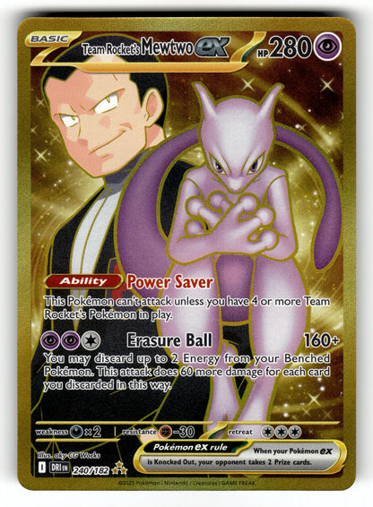 Team Rocket's Mewtwo ex – 240/182 DRI: SV10: Destined Rivals Hyper Rare Holo NM