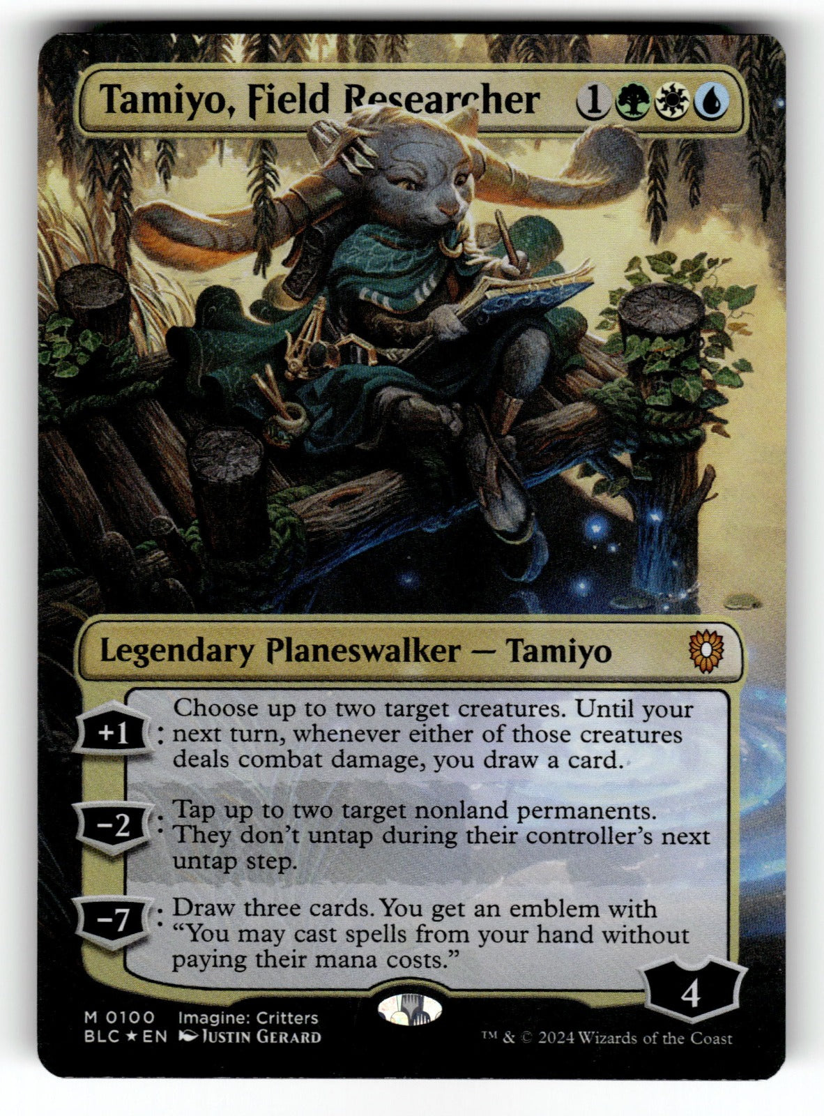 Tamiyo, Field Researcher (Borderless) – 100 BLC: Commander: Bloomburrow M Foil NM
