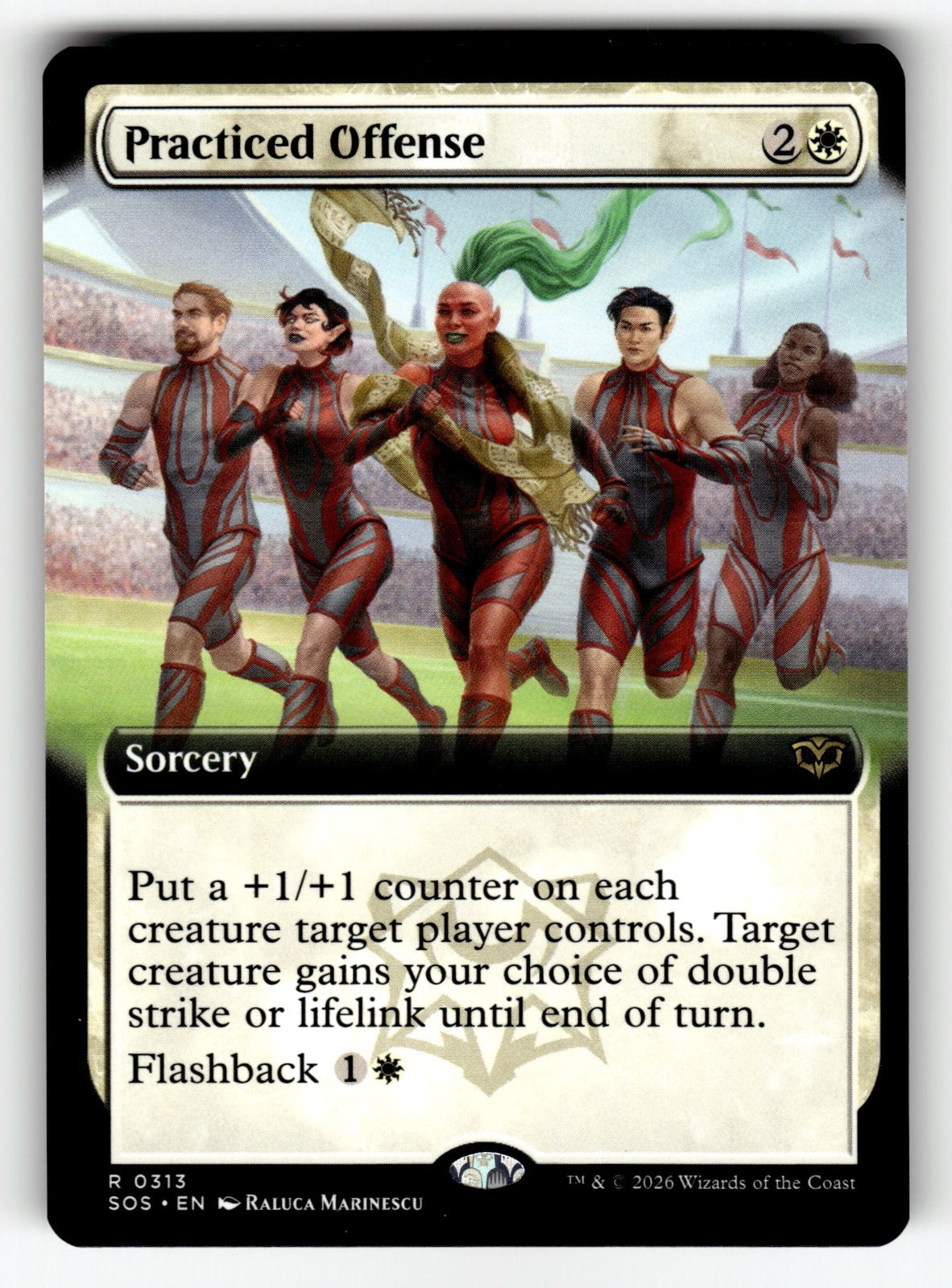Practiced Offense (Extended Art) – 313 SOS: Secrets of Strixhaven R NM