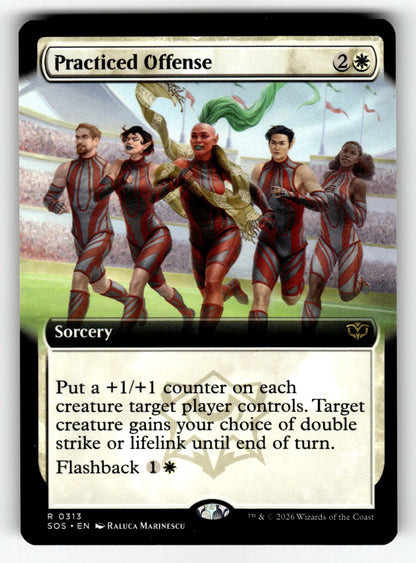 Practiced Offense (Extended Art) – 313 SOS: Secrets of Strixhaven R NM