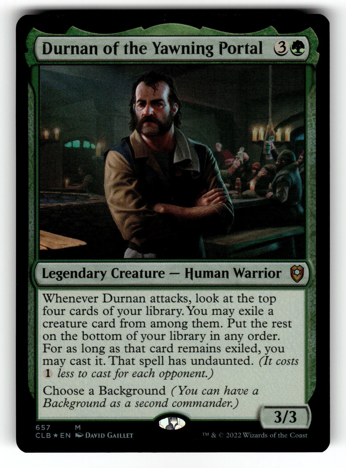 Durnan of the Yawning Portal – 657 CLB: Commander Legends: Battle for Baldur's Gate M Foil NM