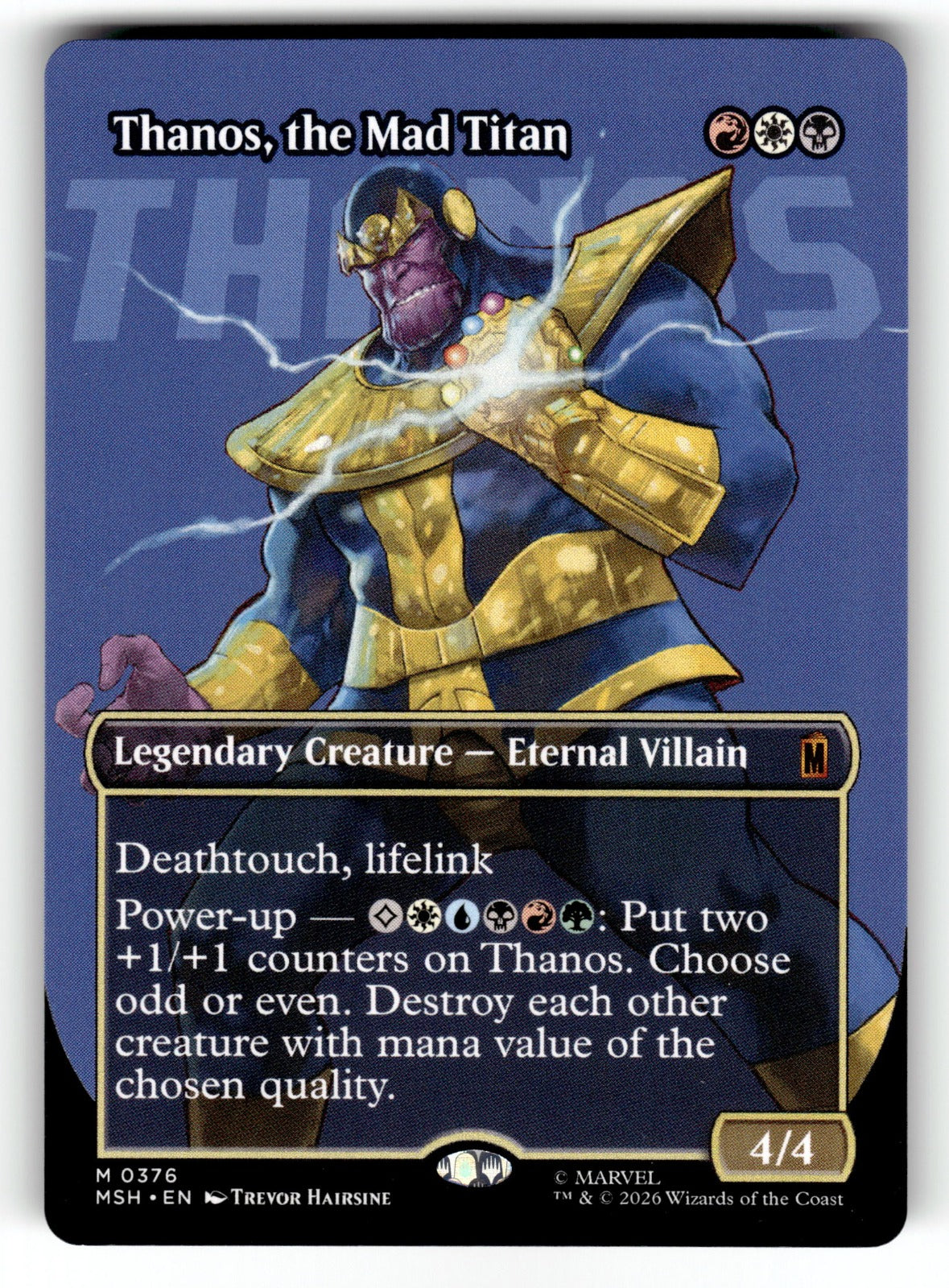 Thanos, the Mad Titan (Borderless) – 376 MSH: Marvel Super Heroes M NM