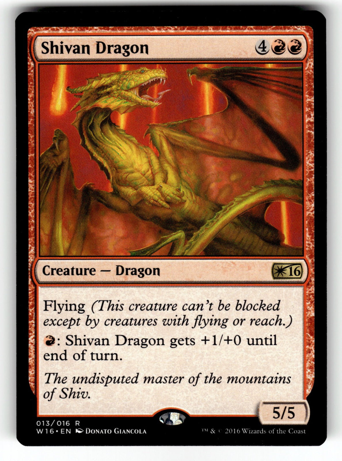 Shivan Dragon – 13 W16: Welcome Deck 2016 R NM