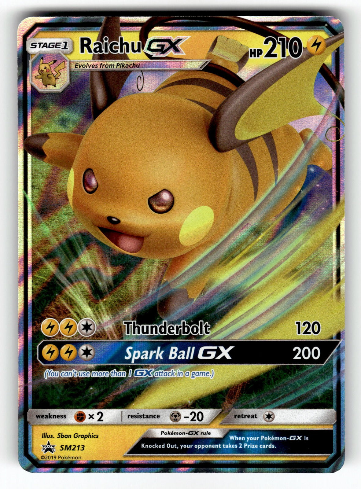Raichu GX – SM213 SMP: SM Promos Promo Holo LP