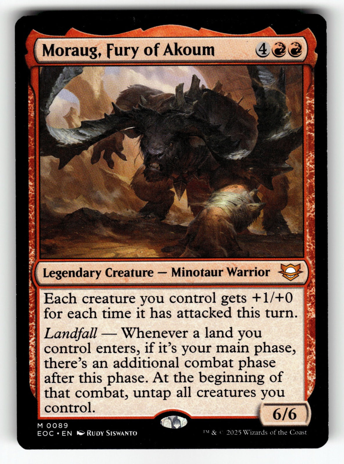 Moraug, Fury of Akoum – 89 EOC: Commander: Edge of Eternities M NM