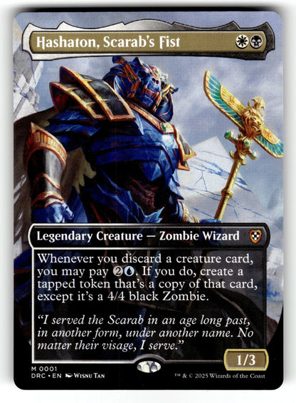 Hashaton, Scarab's Fist (Borderless) – 1 DRC: Commander: Aetherdrift M NM
