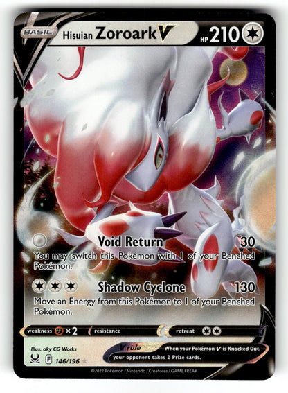 Hisuian Zoroark V – 146/196 SWSH11: SWSH11: Lost Origin Ultra Rare Holo NM