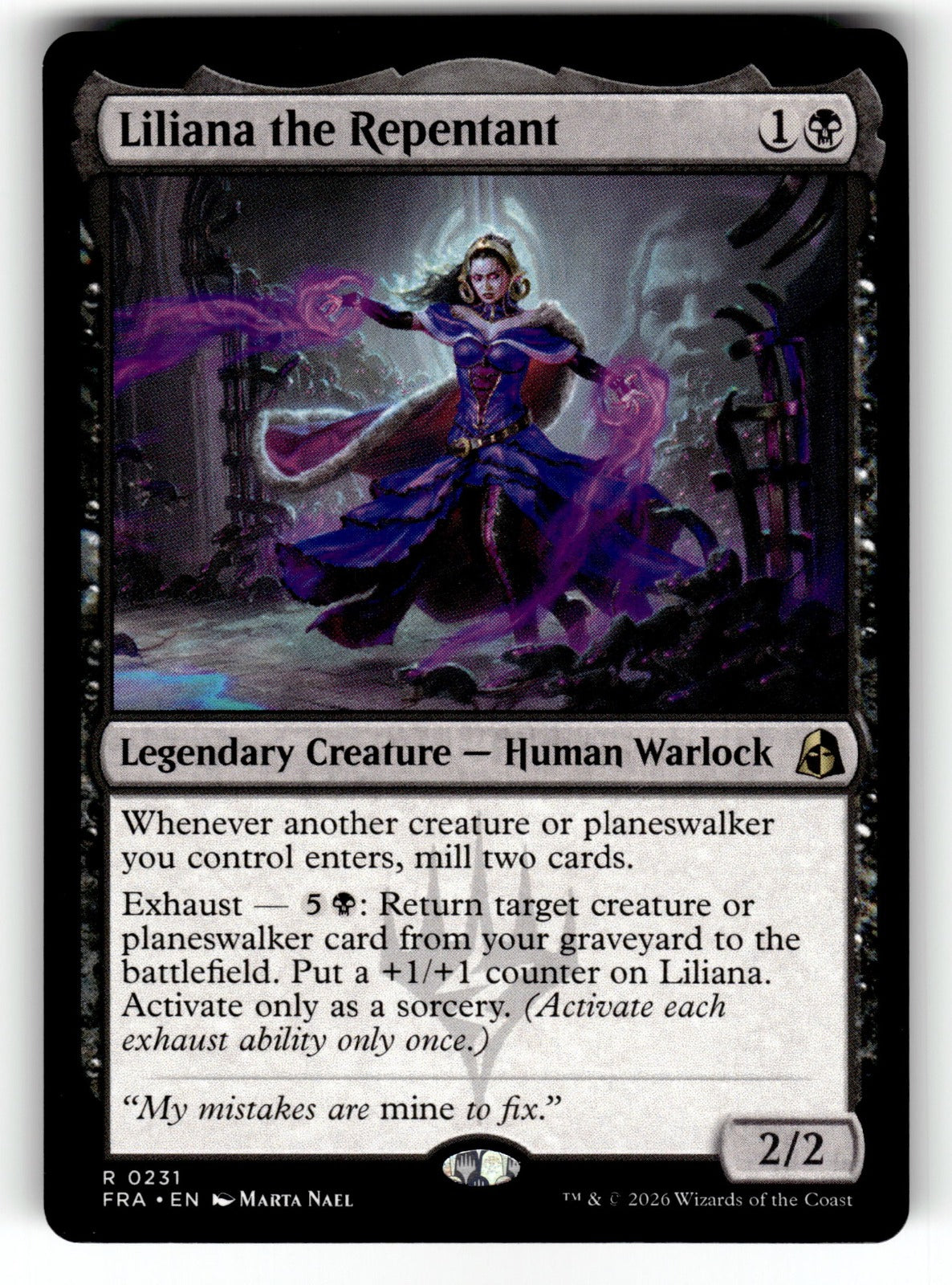 Liliana the Repentant – 231 FRA: Reality Fracture R NM