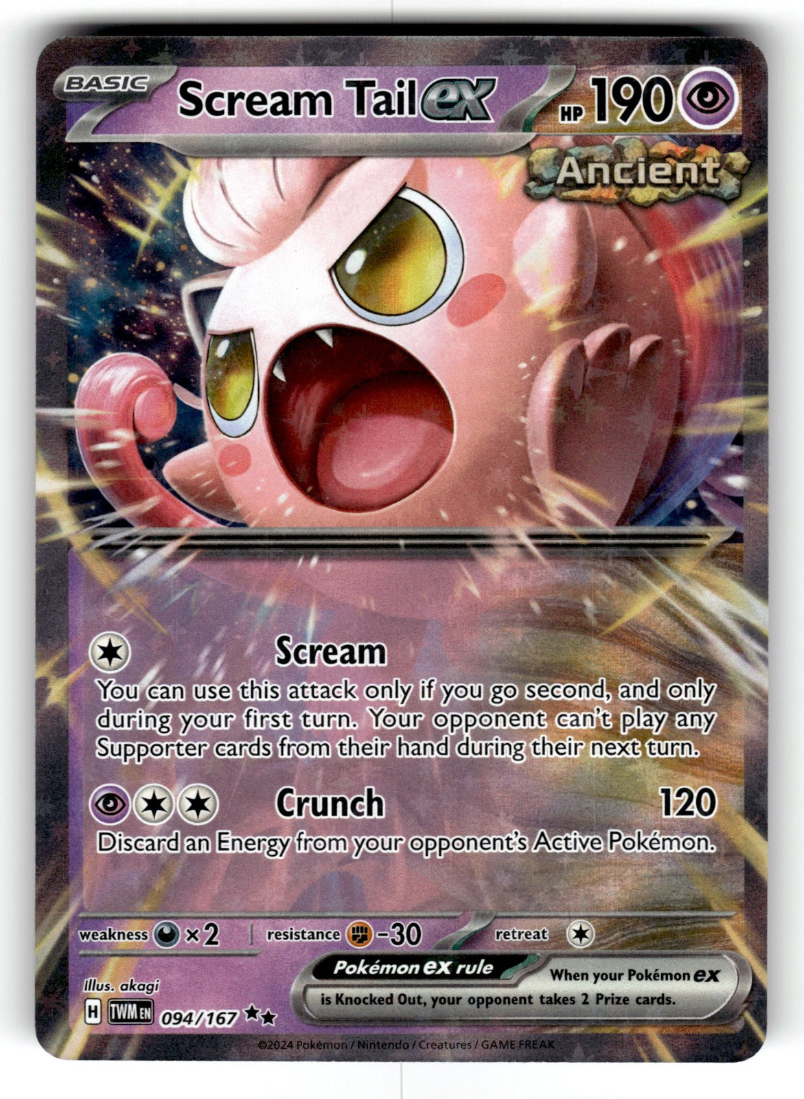 Scream Tail ex – 094/167 TWM: SV06: Twilight Masquerade Double Rare Holo NM