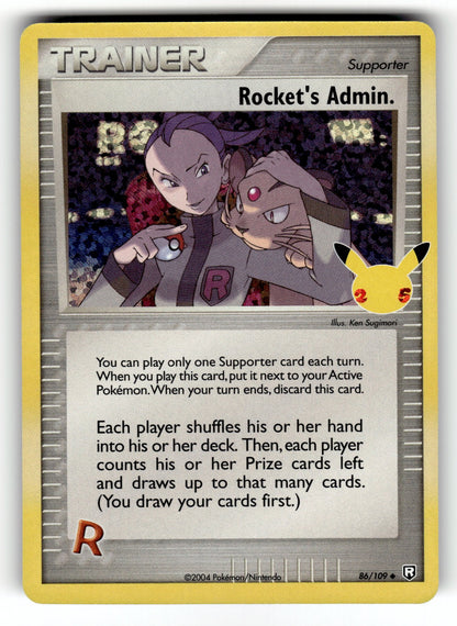 Rocket's Admin. – 86/109 CCC: Celebrations: Classic Collection Classic Collection Holo NM